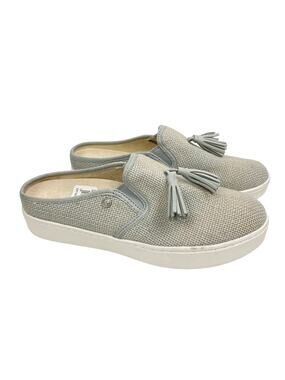Spenco | 7D Celine Gray Textured Rafia Orthotic Clogs Slip On Shoes